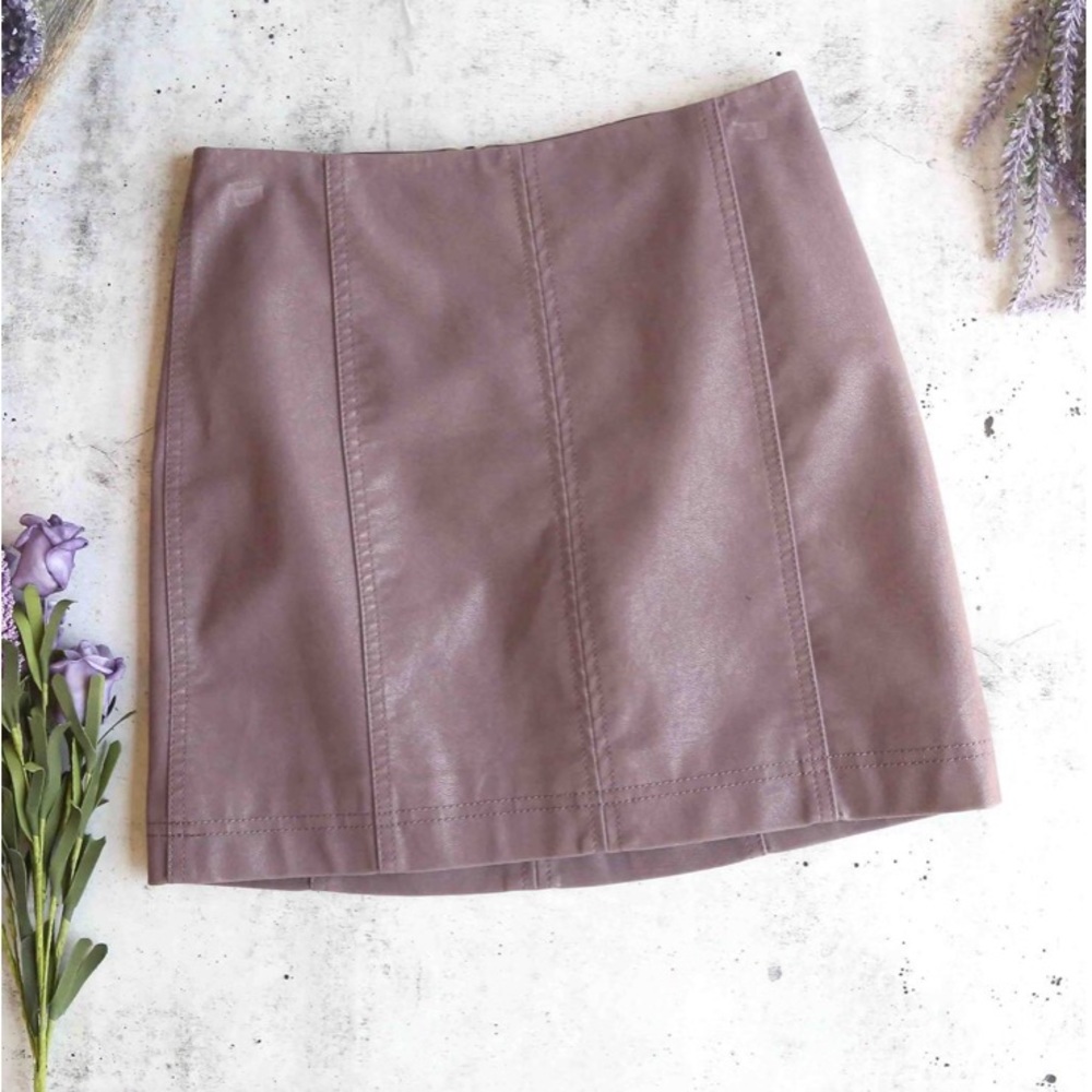 Free People Modern Femme Vegan Suede Purple Skirt